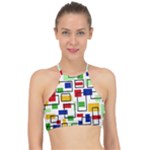 Colorful rectangles                                                                     Racer Front Bikini Top
