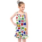 Colorful rectangles                                                                   Kids  Overall Dress