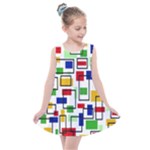 Colorful rectangles                                                                   Kids  Summer Dress