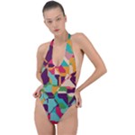 Retro chaos                                                                      Backless Halter One Piece Swimsuit