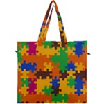 Retro colors puzzle pieces                                                                        Canvas Travel Bag