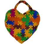 Retro colors puzzle pieces                                                                        Giant Heart Shaped Tote