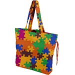 Retro colors puzzle pieces                                                                      Drawstring Tote Bag