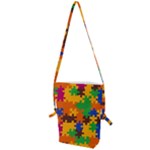 Retro colors puzzle pieces                                                                        Folding Shoulder Bag