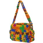 Retro colors puzzle pieces                                                                     Buckle Multifunction Bag
