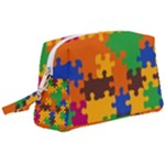 Retro colors puzzle pieces                                                                     Wristlet Pouch Bag (Large)