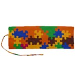 Retro colors puzzle pieces                                                                     Roll Up Canvas Pencil Holder (M)