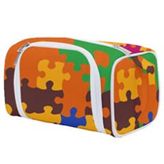 Retro colors puzzle pieces                                                                     Toiletries Pouch from UrbanLoad.com