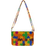 Retro colors puzzle pieces                                                                    Double Gusset Crossbody Bag