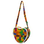 Retro colors puzzle pieces                                                                    Heart Shoulder Bag