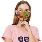 Retro colors puzzle pieces                                                                    Fitted Cloth Face Mask (Adult)