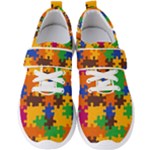 Retro colors puzzle pieces                                                                    Men s Velcro Strap Shoes