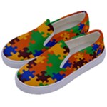 Retro colors puzzle pieces                                                                       Kids  Canvas Slip Ons