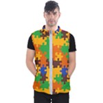 Retro colors puzzle pieces                                                                        Men s Puffer Vest