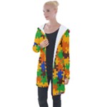 Retro colors puzzle pieces                                                                       Longline Hooded Cardigan