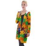 Retro colors puzzle pieces                                                                       Hooded Pocket Cardigan