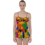 Retro colors puzzle pieces                                                                       Babydoll Tankini Set