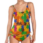 Retro colors puzzle pieces                                                                       Tankini Set