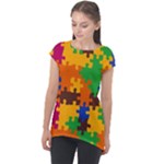 Retro colors puzzle pieces                                                                       Cap Sleeve High Low Top