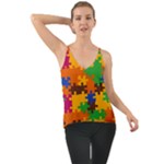 Retro colors puzzle pieces                                                                      Chiffon Cami