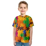 Retro colors puzzle pieces                                                                        Kid s Sport Mesh Tee