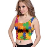 Retro colors puzzle pieces                                                                        Crop Top