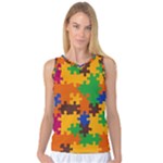 Retro colors puzzle pieces                                                                        Women s Basketball Tank Top