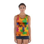 Retro colors puzzle pieces                                                                        Women s Sport Tank Top