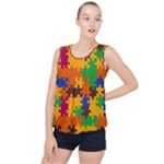 Retro colors puzzle pieces                                                                        Bubble Hem Chiffon Tank Top