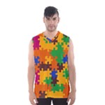 Retro colors puzzle pieces                                                                        Men s Basketball Tank Top