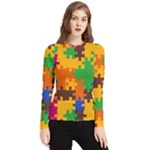 Retro colors puzzle pieces                                                                       Women s Long Sleeve Rash Guard