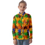 Retro colors puzzle pieces                                                                  Kids  Long Sleeve Shirt