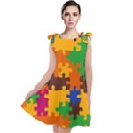 Retro colors puzzle pieces                                                                          Tie Up Tunic Dress