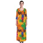 Retro colors puzzle pieces                                                                          Quarter Sleeve Maxi Dress