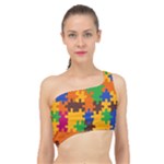 Retro colors puzzle pieces                                                                       Spliced Up Bikini Top