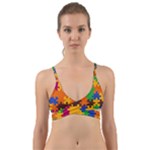 Retro colors puzzle pieces                                                                       Wrap Around Bikini Top