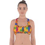 Retro colors puzzle pieces                                                                       Cross Back Hipster Bikini Top