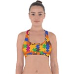 Retro colors puzzle pieces                                                                       Cross Back Hipster Bikini Top