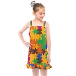 Retro colors puzzle pieces                                                                     Kids  Overall Dress