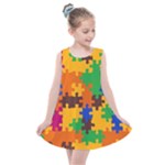 Retro colors puzzle pieces                                                                     Kids  Summer Dress