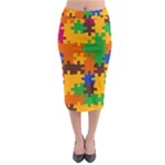 Retro colors puzzle pieces                                                                          Midi Pencil Skirt