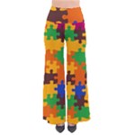 Retro colors puzzle pieces                                                                       Women s Chic Palazzo Pants