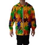 Retro colors puzzle pieces                                                                        Hooded Wind Breaker (Kids)