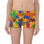 Retro colors puzzle pieces                                                                            Reversible Boyleg Bikini Bottoms