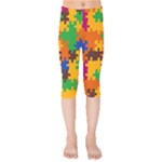 Retro colors puzzle pieces                                                                       Kids  Capri Leggings