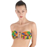 Retro colors puzzle pieces                                                                   Twist Bandeau Bikini Top
