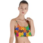 Retro colors puzzle pieces                                                                        Layered Top Bikini Top