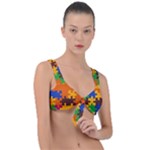 Retro colors puzzle pieces                                                                        Front Tie Bikini Top