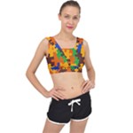 Retro colors puzzle pieces                                                                       V-Back Sports Bra