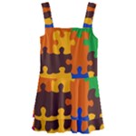 Retro colors puzzle pieces                                                                      Kids  Layered Skirt Swimsuit